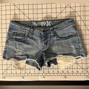 Cutoff denim shorts